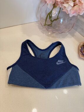 Nike Girls' Two-Tone Navy and Denim Blue Racerback Sports Bra